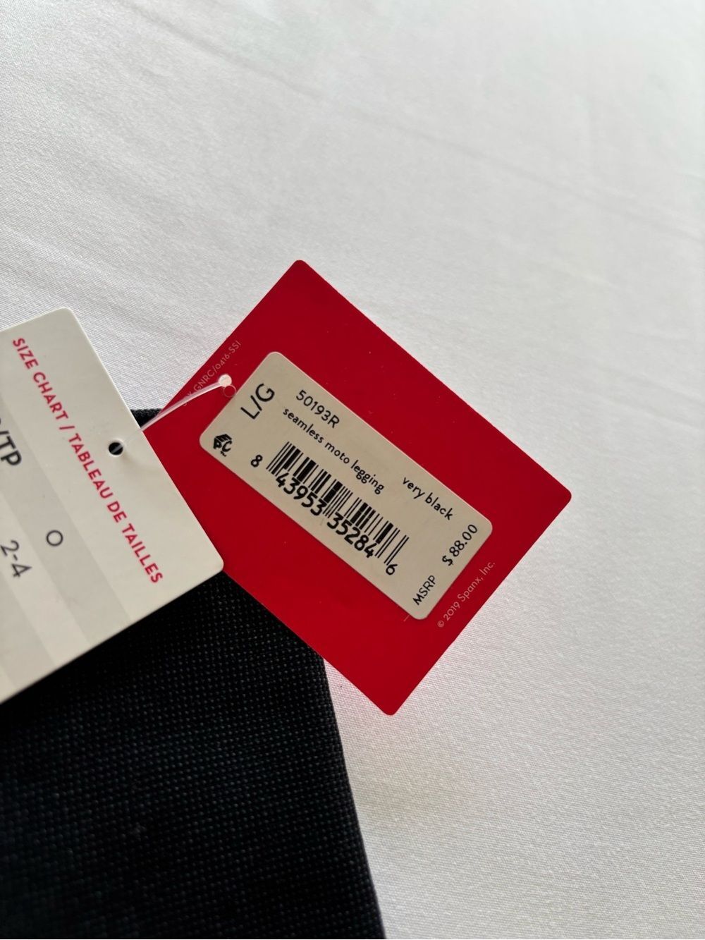 SPANX NWT Black Seamless Moto Workout Leggings Pants Size L - Picture 4 of 4